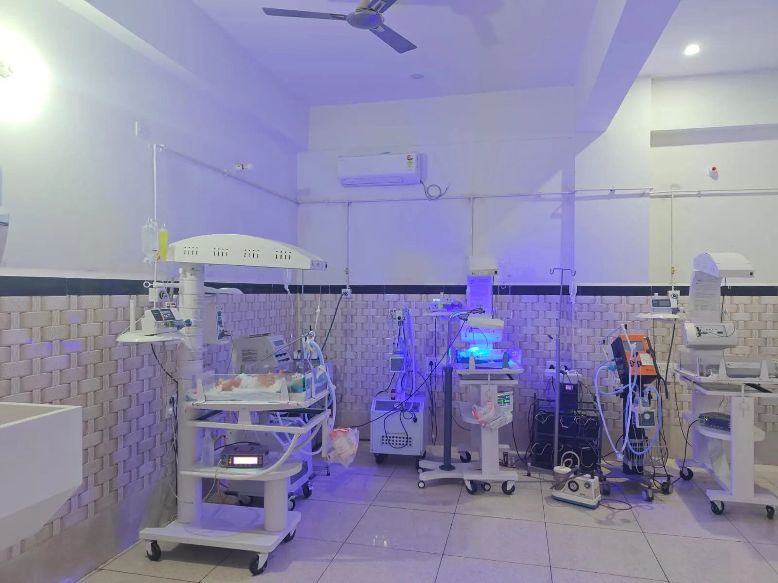 Newborn Receiving Phototherapy Treatment in NICU